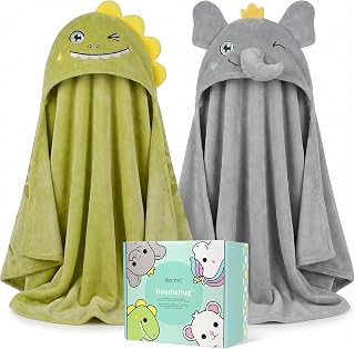 HECCEI Kapuzenhandtuch Baby,140x70 cm Weiches kinderhandtuch mit Kapuze zum Einwickeln, Saugstark & Schnell Trocknend Badetuch für Babys und Kinder