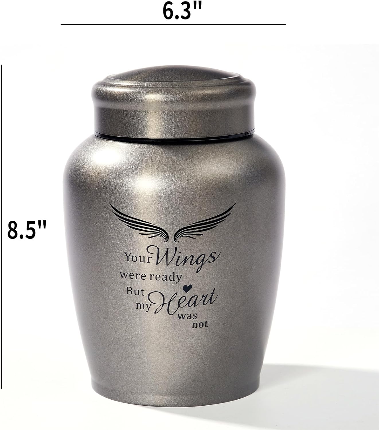 Urns for Ashes Adult Male/Female, Unique 8.5" Large Cremation Urns for Human Ashes Upto 180LBS with Angel Wings for Men Women
