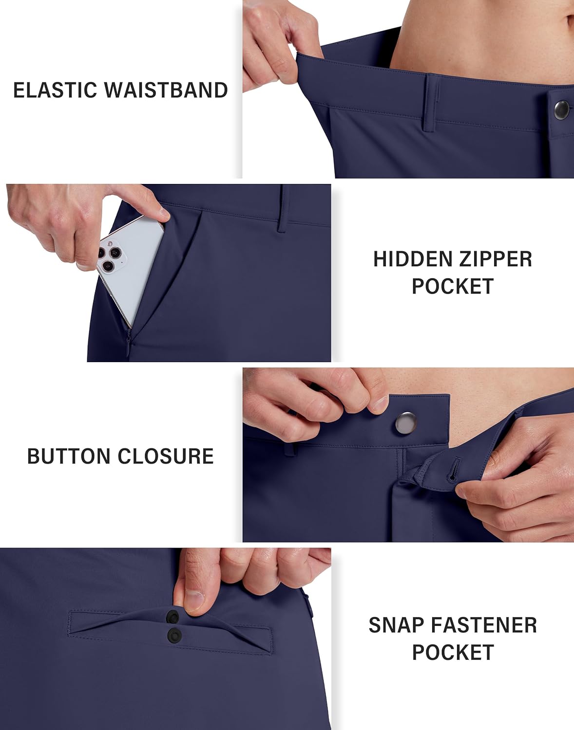 Mens Golf Dress Shorts 7 Inch with 5 Pockets Stretch Lightweight Quick Dry Flat Front Shorts for Work Casual - Image 5