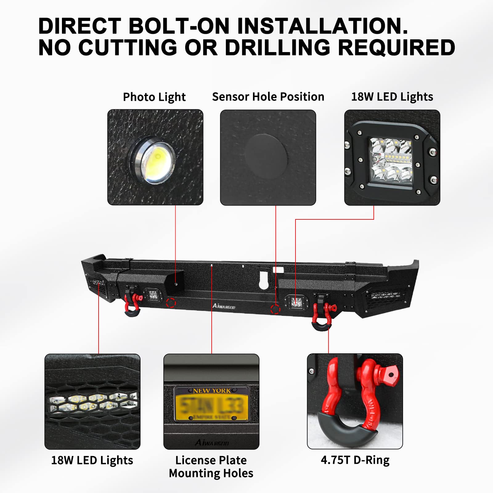 Rear Bumper Compatible with 2019 - Product View
