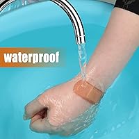 Vista 6 de Tondiamo 3 vendajes impermeables para tatuajes, vendajes adhesivos transparentes, cinta adhesiva elástica transparente, 3 tamaños