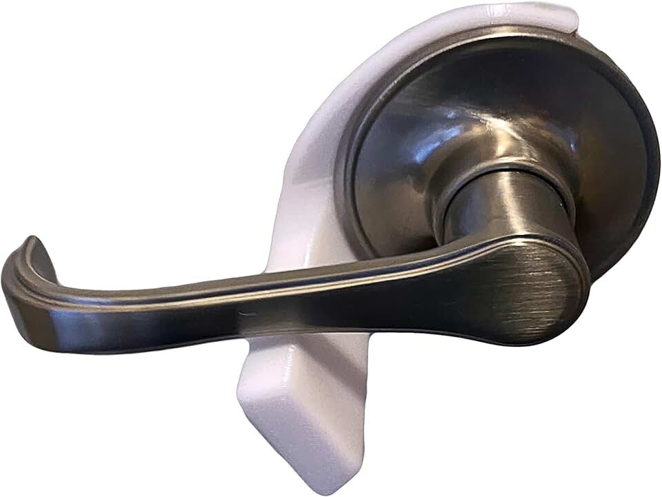 Pet Proof Door Lever Lock - No Adhesive Child Proof Door Lever Lock for Cats and Dogs (4 Pack White Circle Universal)
