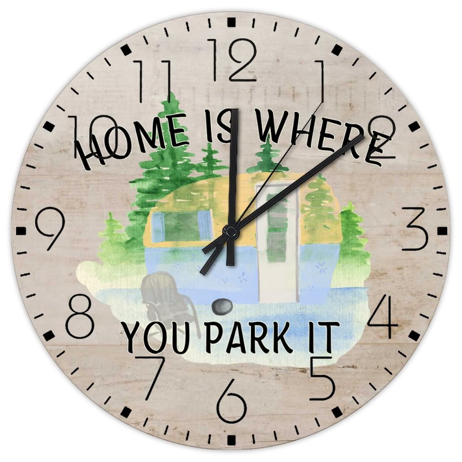 Horloges murales en bois de 38 cm pour décoration de loft et chalet