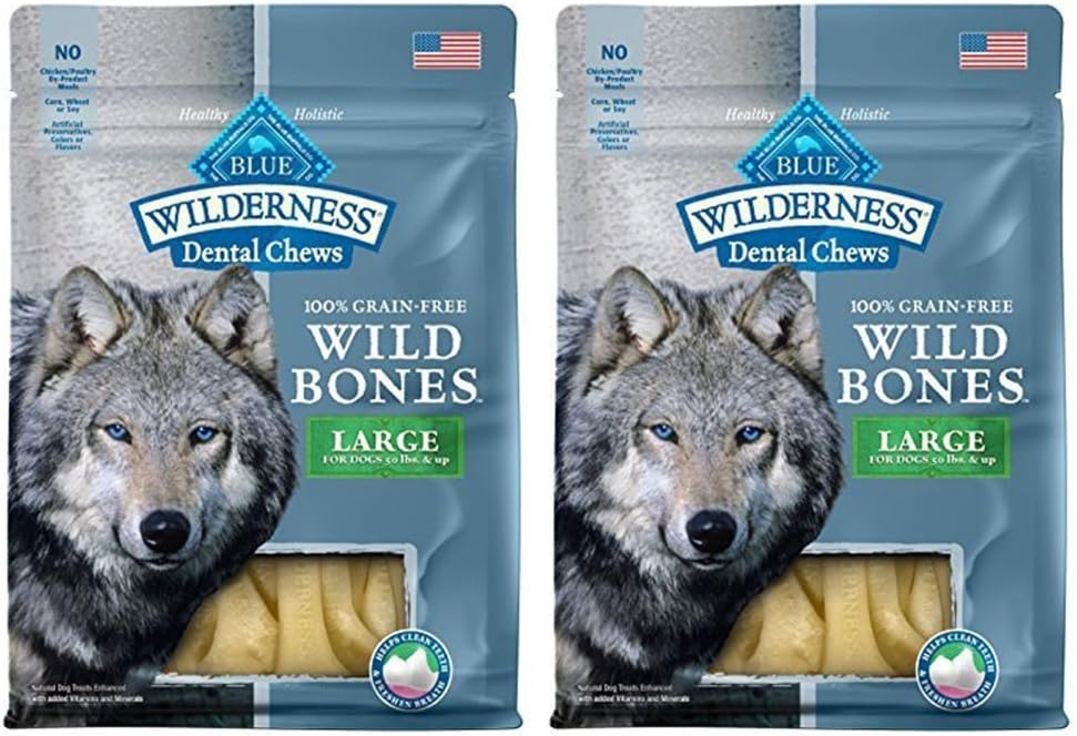 (2 Pack) Blue Buffalo Large Blue Bones Natural Dog Dental