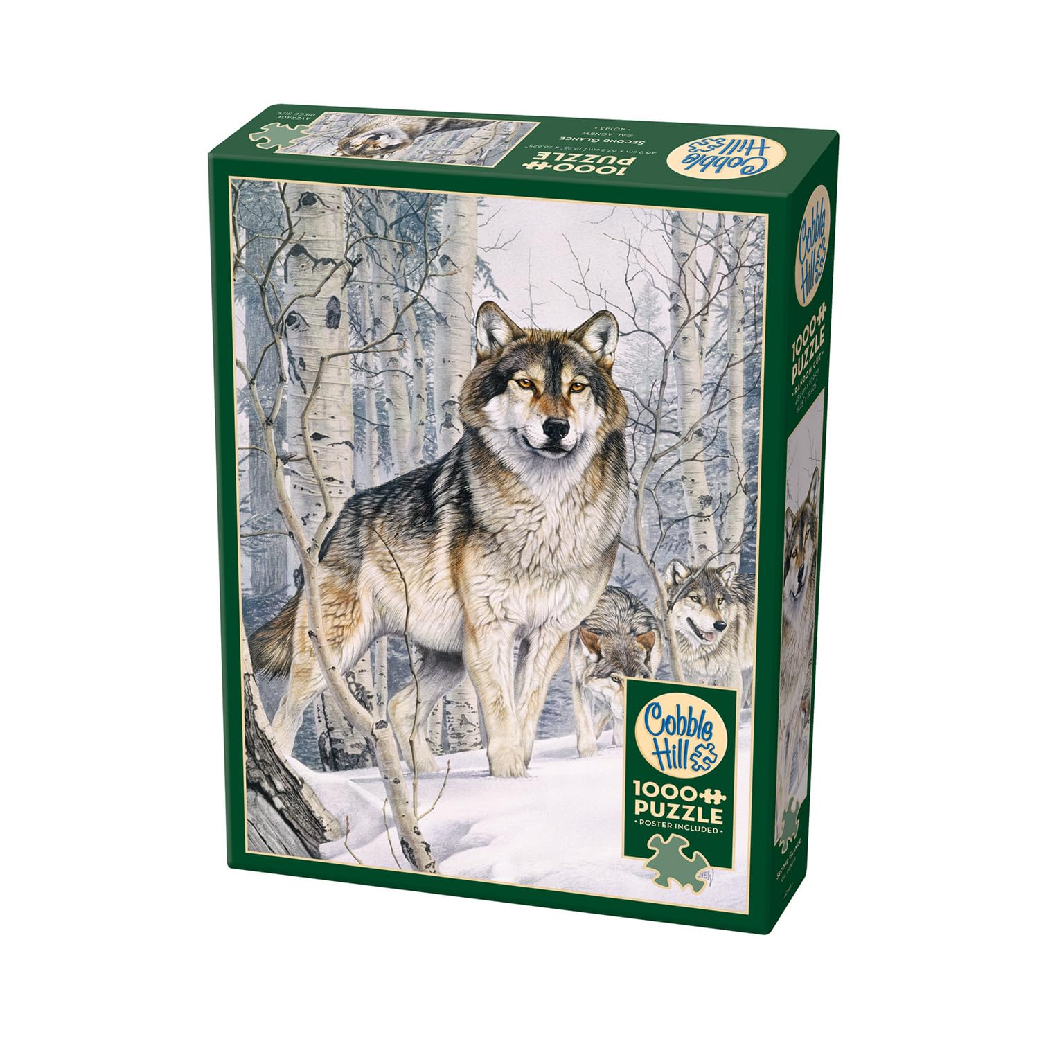Cobble Hill Wolf im Winterwald Puzzle 1000 Teile – Puzzleposter inklusive