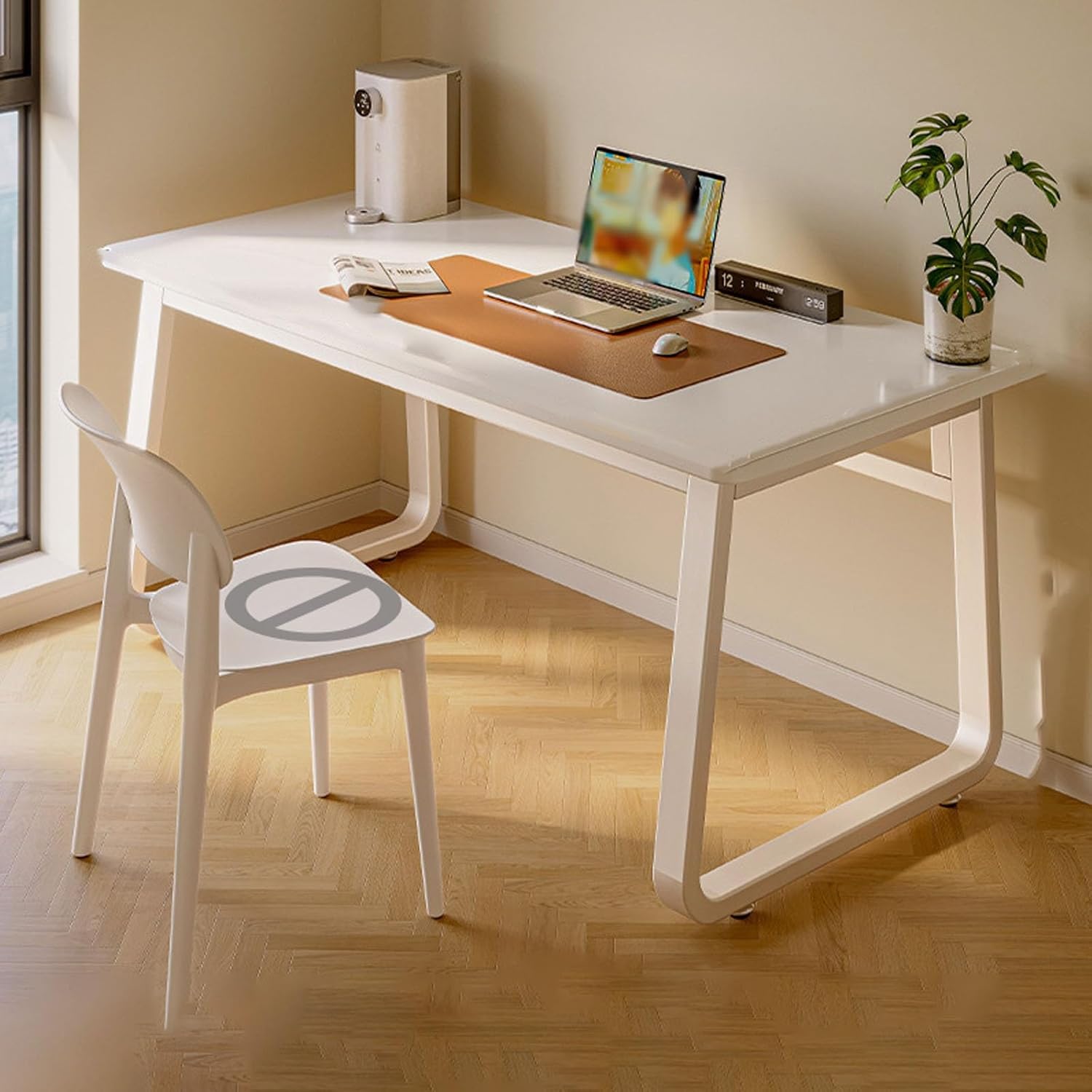 FORRTY Study Table Home Computer Desk Bedroom Writing Desk Bookshelf Integrated Desk Office Desk Stationery Storage Perforated Plate Design Double Storage Space(Single table,120cm(47.2in))