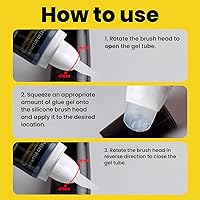 Vista 7 de Gel de unión de encaje, pegamento de encaje de peluca, nuevo diseño de cabeza de cepillo, fórmula invisible y agradable al tacto, pegamento