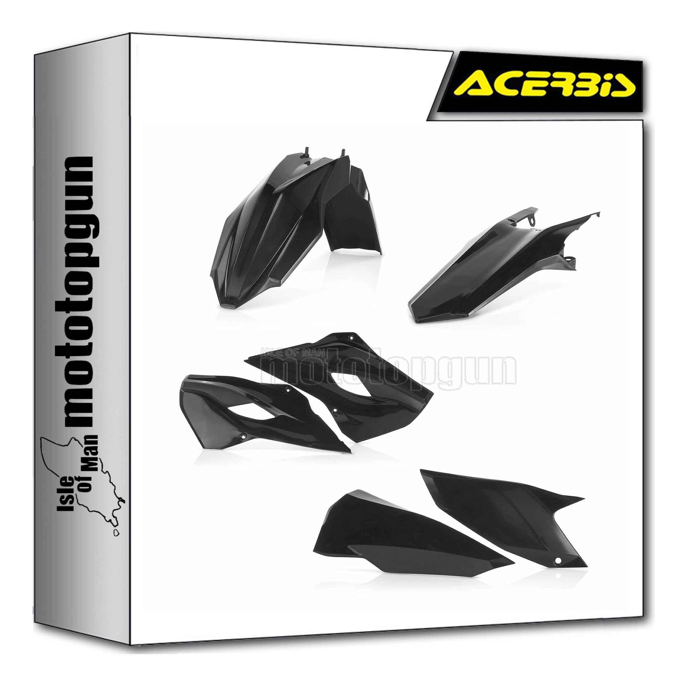 Cache carénage Acerbis noir compatible Husqvarna FE 501 2014 2015 2016