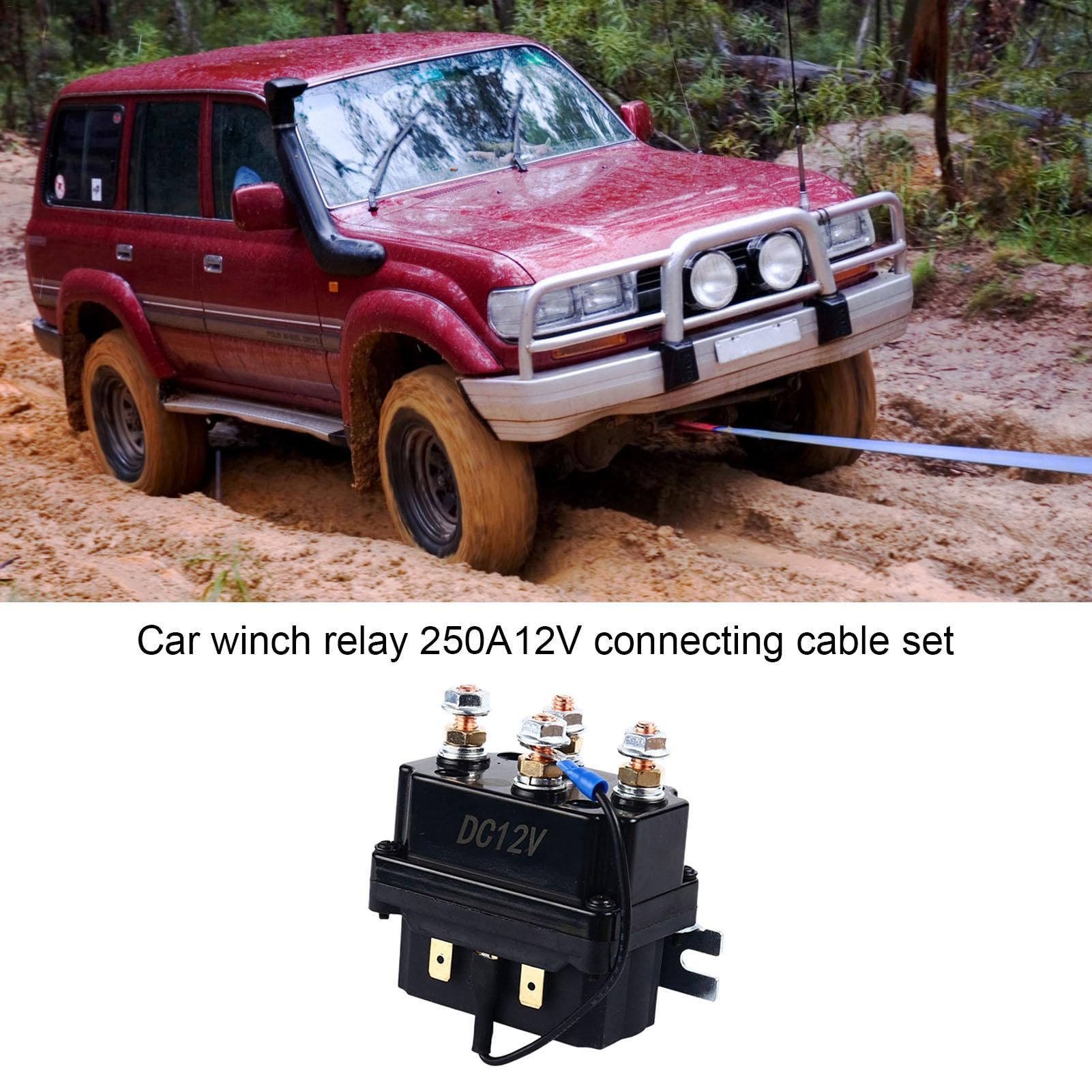 12 V, 250 A, set di relè magnetico per argano, per controllo multiuso, per auto