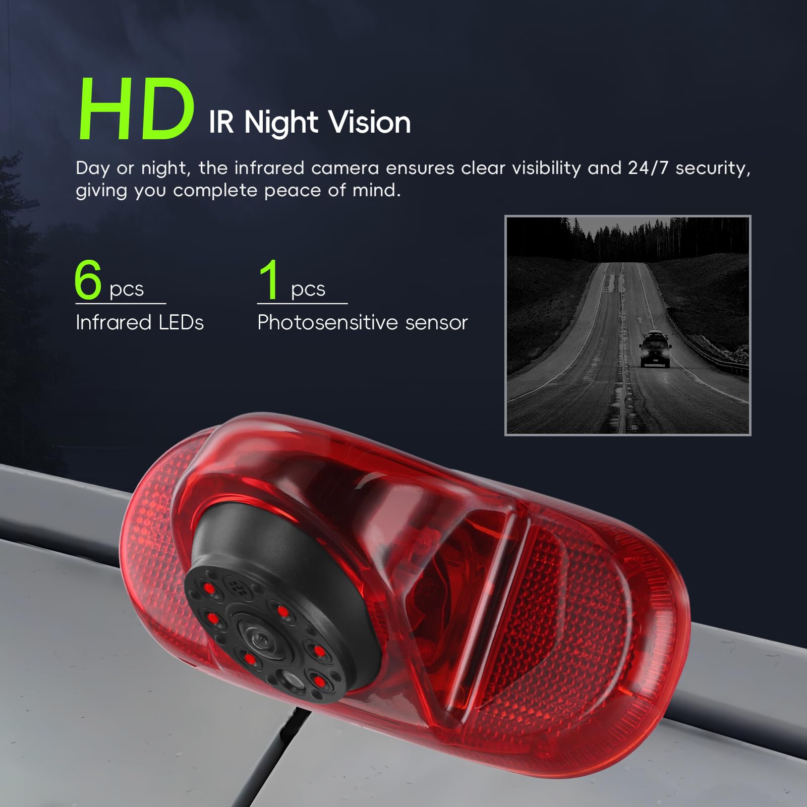 CAMECHO Caméra de Recul HD Vision Nocturne Caméra étanche IP67 pour Renault Combo 2001-2011 Renault Trafic & Vauxhall Vivaro 2001-2014, Feu Stop Caméra avec Grand Angle 140°, 12V