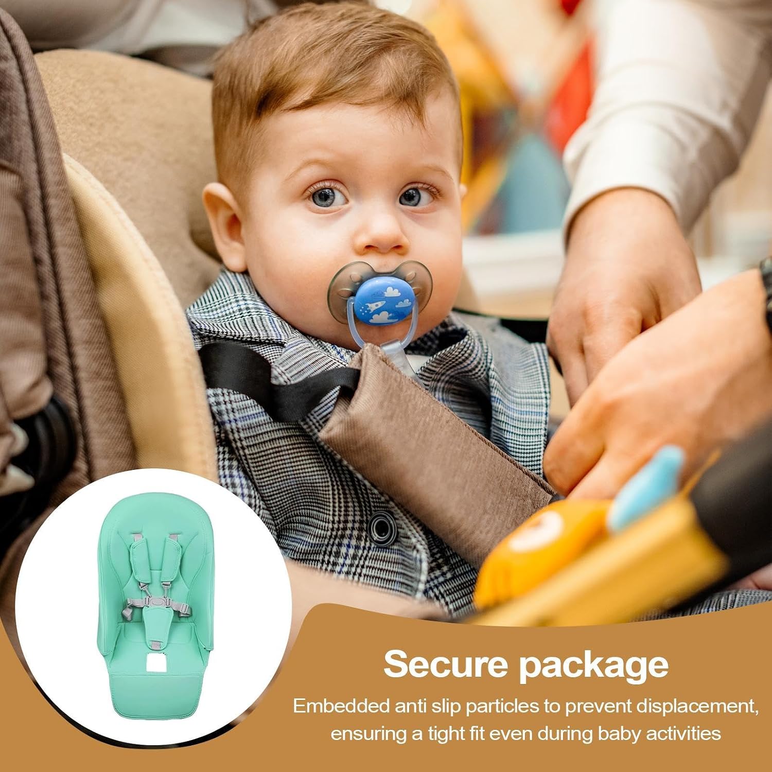 High Chair Cushion Compatibles with Pegs Perego | Soft Artificial Leather High Chair Cover,Foldable Highchair Insert Cushion,PU Leather Children's Dining Soft Padding for Kid Children