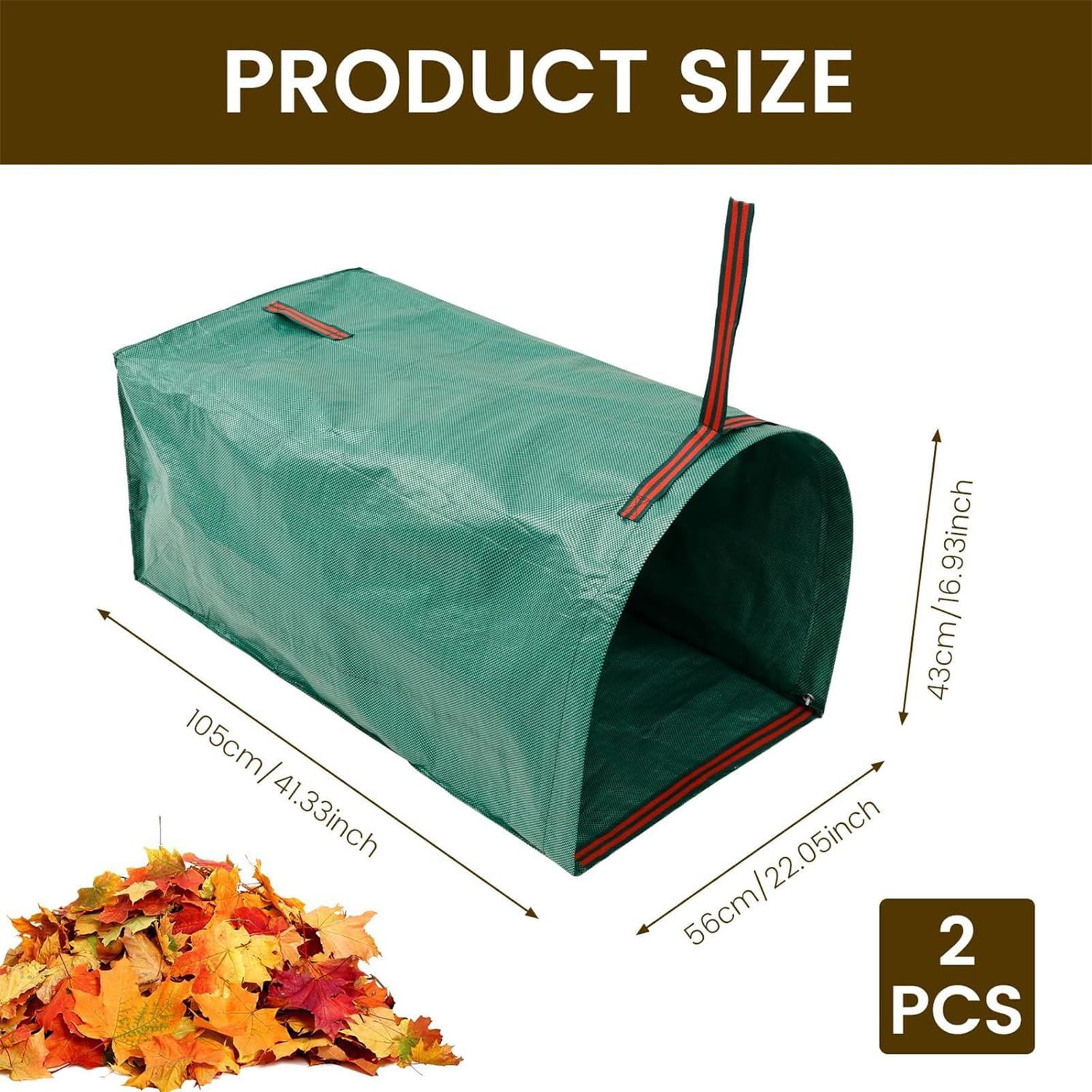Sacos de jardín Cubo de Basura Impermeable Autoportante | 2 Bolsas para Residuos Jardín y Recortes Césped Para recortes, ramas, camping, paisajismo, construcción