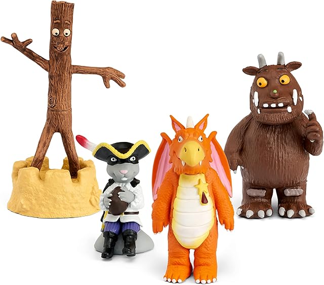 tonies Julia Donaldson Figurine Bundle Incl. 4 Characters: Gruffalo, Zog, Highway Rat, and Stick Man, Audio Story and Songs for Kids for Use with Toniebox Music Player (Sold Separately)