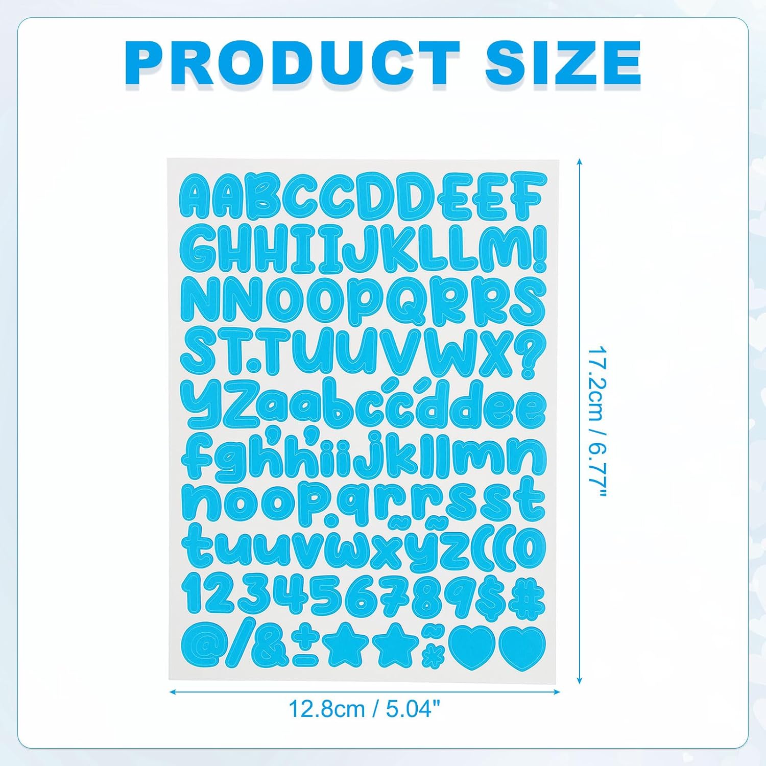 PATIKIL 20 Sheets Letter Stickers, 2240Pcs 1/2 Inch Small Vinyl Letter Number Stickers for Mailbox Poster Board Scrapbooking Bottle Classroom Decor, Light Blue image 2