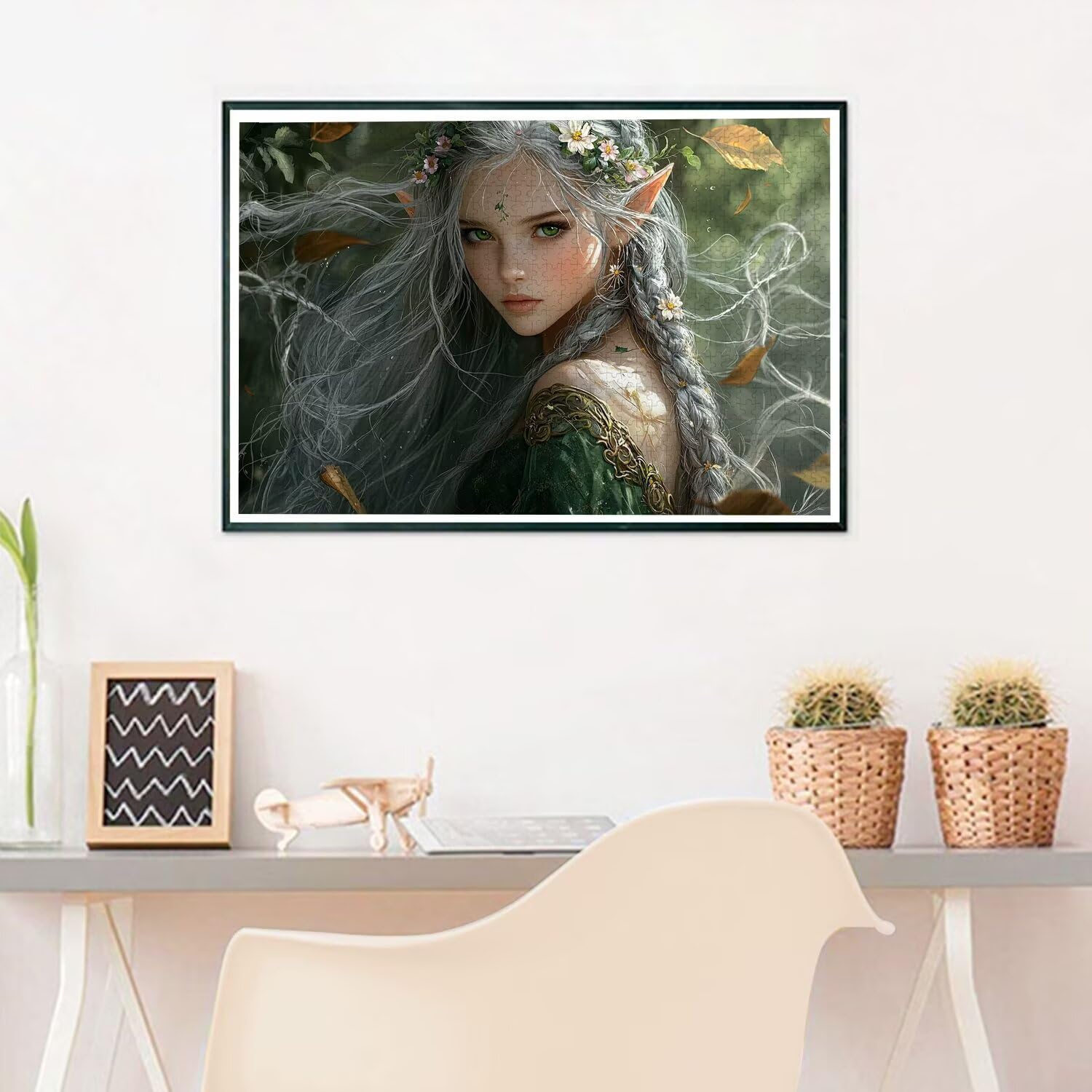 Puzzle 1000 Pièces, Puzzle 1000 Pièces Adultes en Bois, Bricolage Jeu Éducatif avec Boite Cadeau pour Adultes, Bois Épais et Résistant, Puzzles pour Décor, Idee Cadeau Femme Homme, Thème: Elfe, Q-91