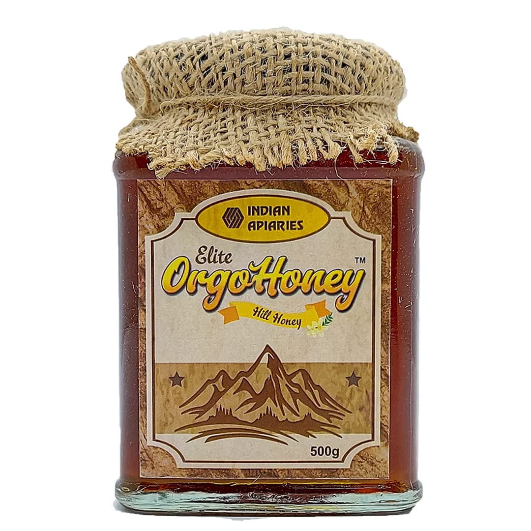 Elite OrgoHoney Wild Forest Pure Hill Honey | Natural Immunity Boosters | Raw Honey | No Artificial Color and Preservatives | No Added Sugar | 500gm