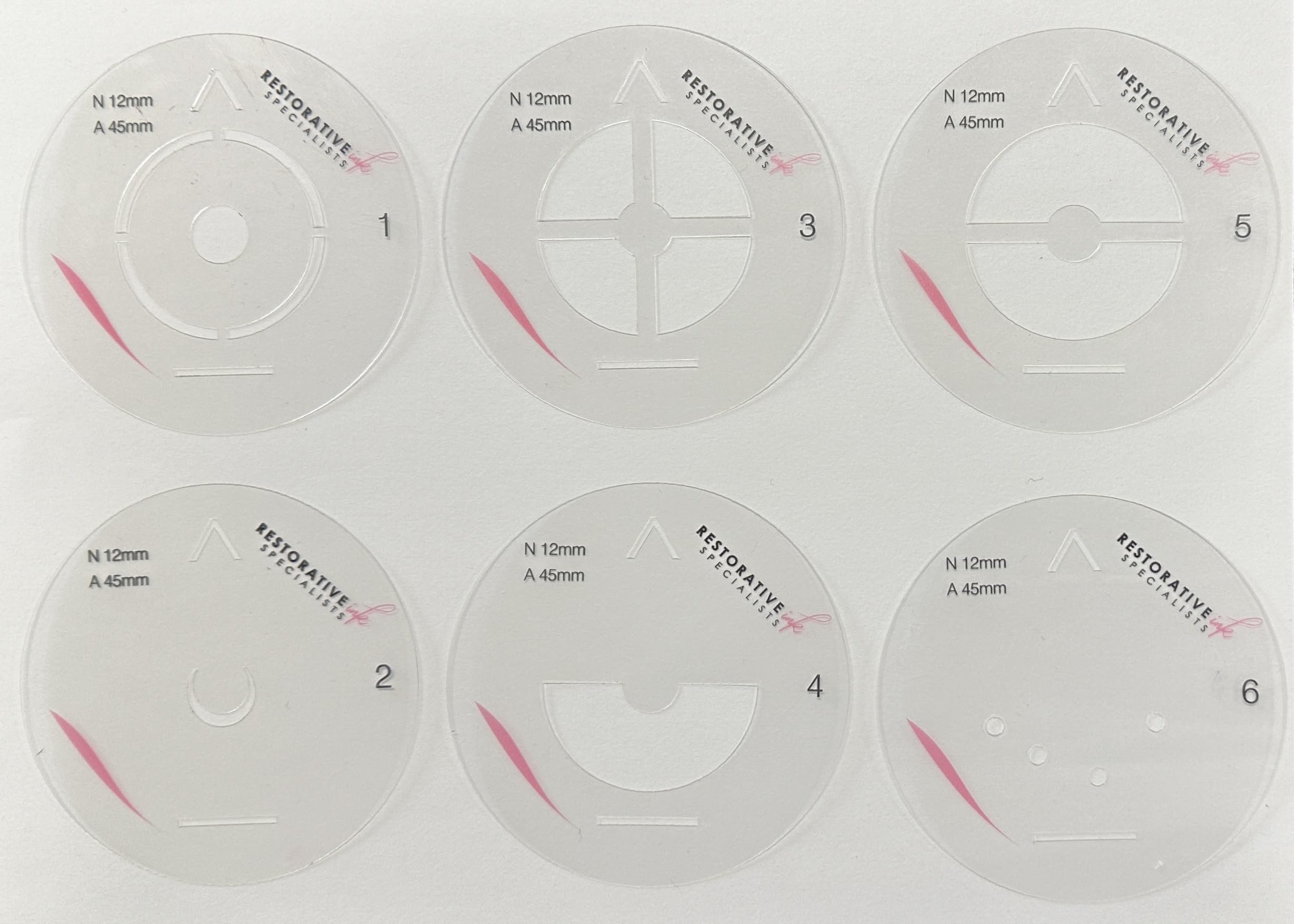 Restorative Ink Specialists Nipple and Areola Stencil Design Kit, Clear