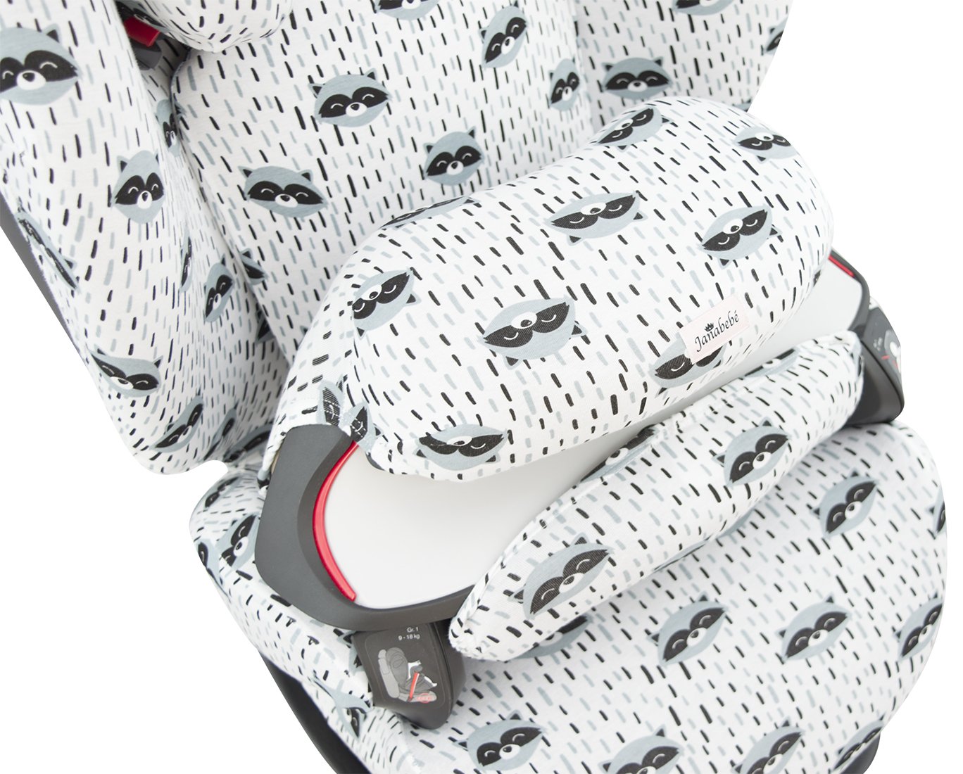JYOKO Kids Funda de algodón para Silla de Coche Compatible con Cybex Pallas M - S Fix y Pallas B - Fix (Raccoon)