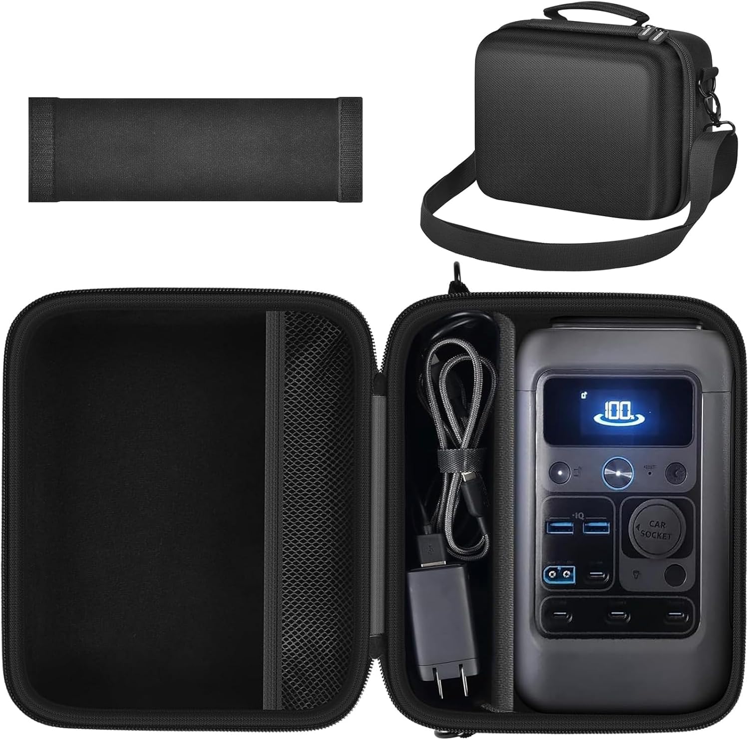 Carrying Case Compatible with Crucial X10/ X9 Pro 4TB/ 2TB/ 1TB Portable SSD, External Solid State Drive Hard Storage Holder Bag Fits for USB-C Cable(2 Packs)