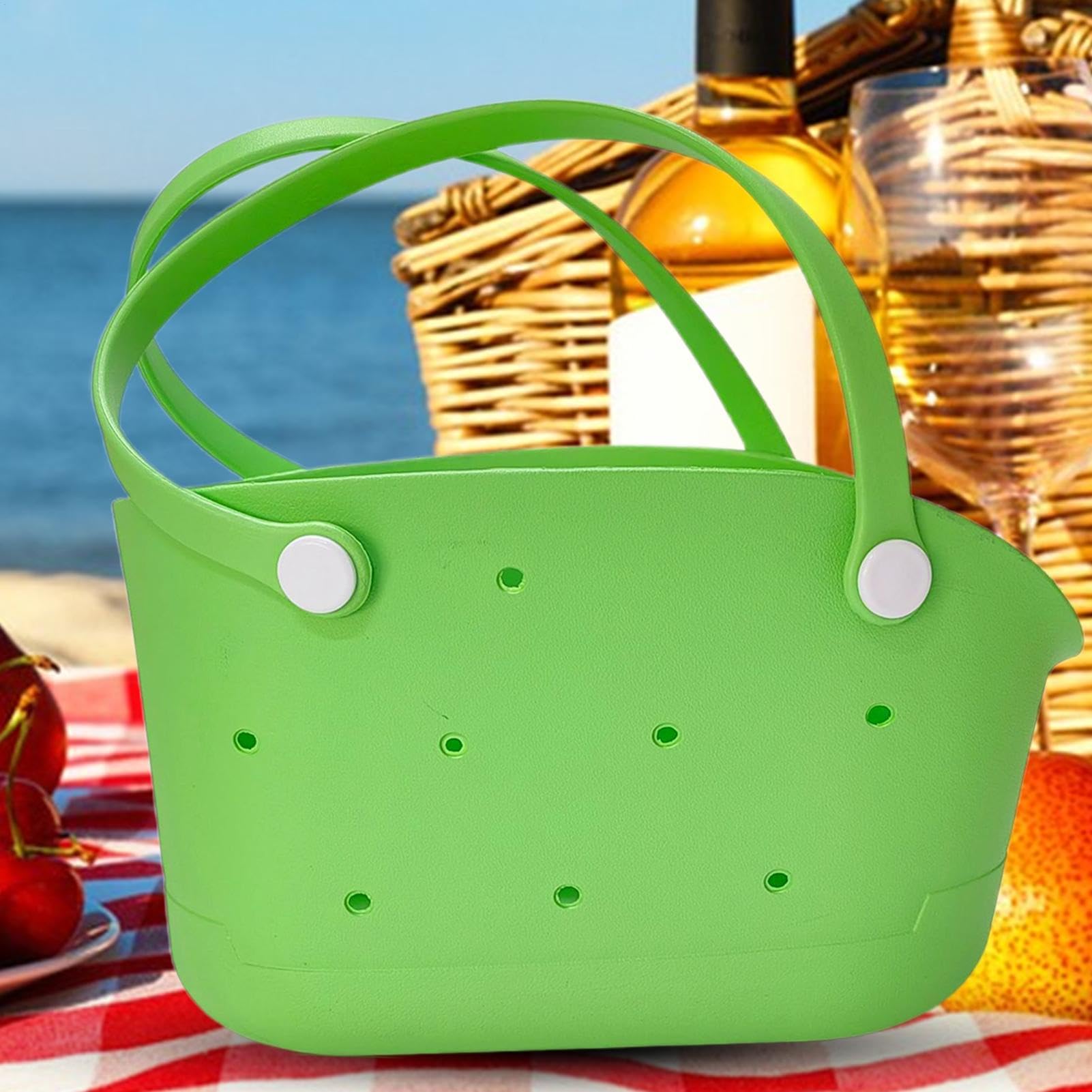 Generico Bolsa de playa de goma impermeable: bolsa de viaje compacta y portátil, bolsa abierta adecuada para deportes, mercado y uso al aire libre.