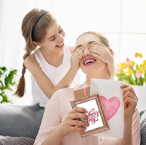 Miniatura 9 de TWING Juego de 6 marcos de fotos de 4 x 6, marco de fotos rústico de 3 x 5 con paspartú o de 4 x 6 pulgadas sin paspartú, exhibición de mesa y