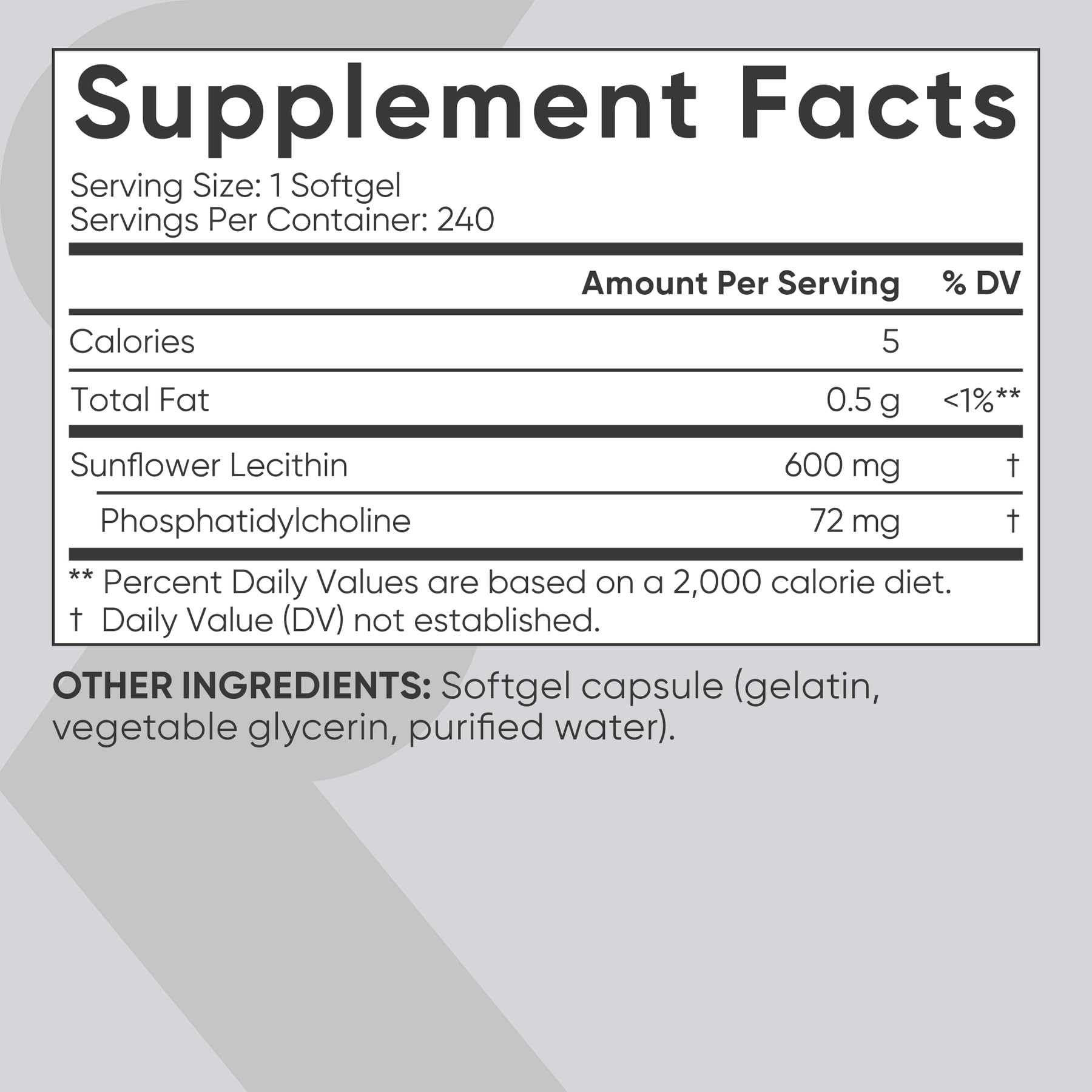 Sports Research® Sunflower Lecithin 600mg Mini Softgels, 240 Count — Amazon image 5
