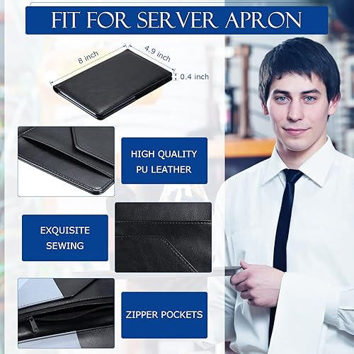 Vista 2 de Containlol 6 piezas de libros para camarera, libro de visitas, organizador de dinero de cuero, cartera, organizador de efectivo, cheque, factura