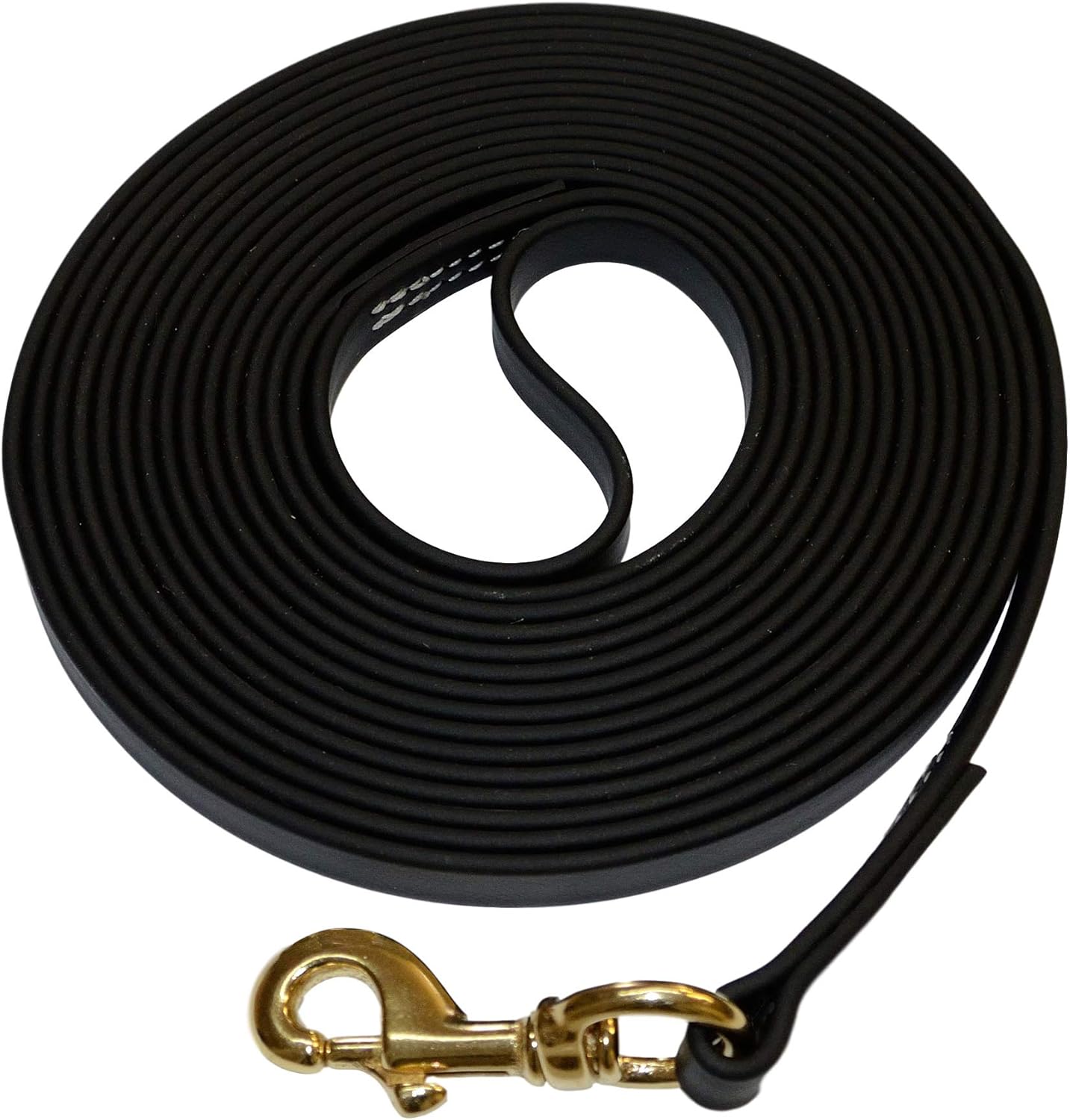 Redline K-9 Biothane Waterproof All Weather Dog Leash with Solid Brass Hardware - Black - 5/8" x 25'