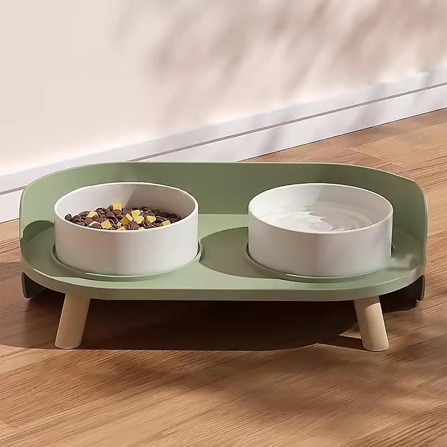 Ceramic Pet Bowl, Ceramic Pet Bowl Set for Cats and Dogs, Large Diameter Water Bowl, for Small Medium Sized, Pet Bowls (Color : White)