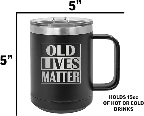 Miniatura 4 de Rogue River Tactical Divertida taza de café de acero inoxidable resistente con tapa Old Lives Matter Sarcástico Novedad Taza Gran idea de regalo