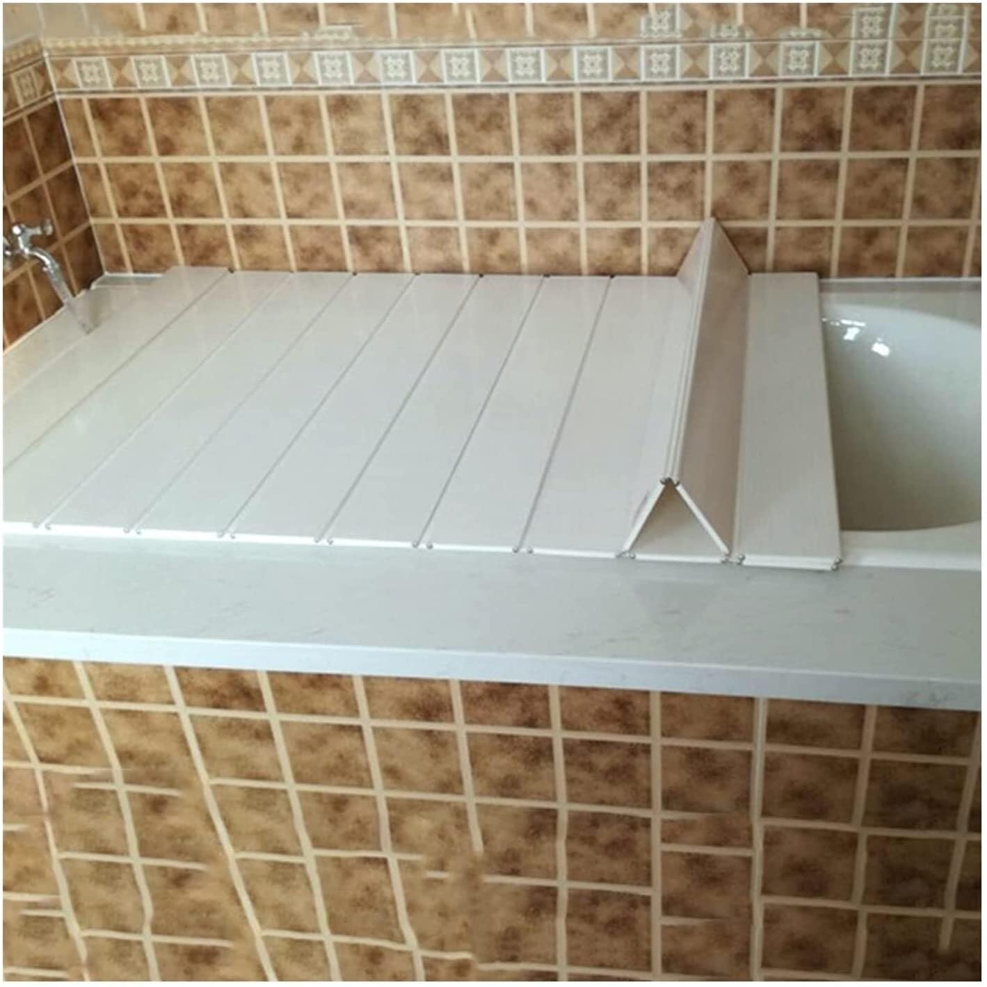 Couvercle de baignoire blanc JATIBOSH en PVC épais pliable comme support