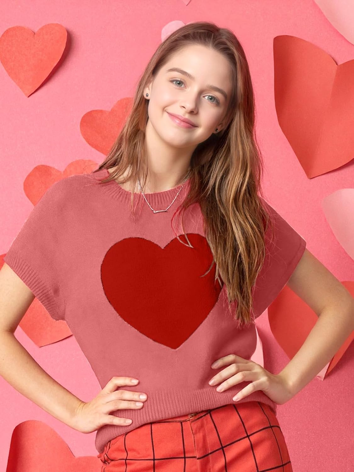 Girls Spring Sweaters Vest Crop Tops Color Block Cap Sleeve Crew Neck Casual Summer Trendy Knit Cute Shirts 7-14Y - Image 3