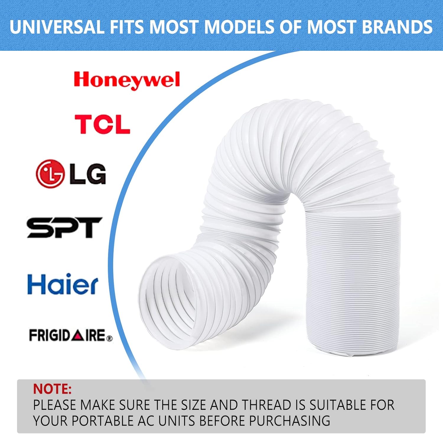 1pcs Plastic Portable Air Conditioner Hose Portable Air Conditioner Hose 5.9inch Diameter, AC Hose Exhaust Vent With Anti-Clockwise Thread 80 Inch Length, Compatible for LG, Delonghi Air Conditioner : Home & Kitchen