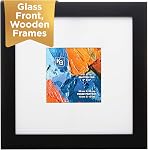 Kiera Grace Langford Simple & Classic Decorative Engineered Wood Wall Picture Frame For Home, Room, & Office, 10" x 10" Matted For 5" x 5" Photos, Black