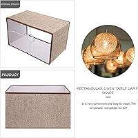 Vista 5 de Pantalla cuadrada de repuesto para lámpara de lino natural, rectangular, tapa dura, de construcción, pantalla de repuesto, cubierta de lámpara