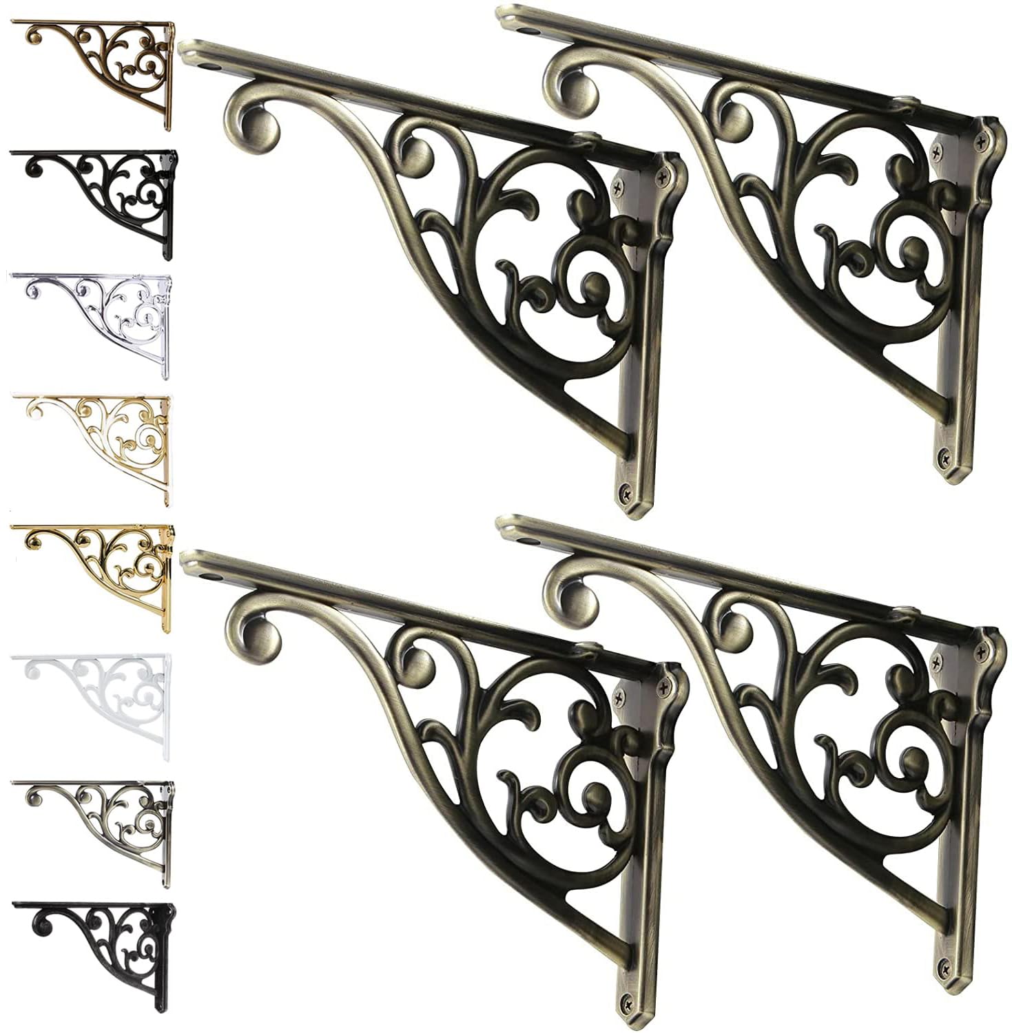 antique brass shelf brackets product photo