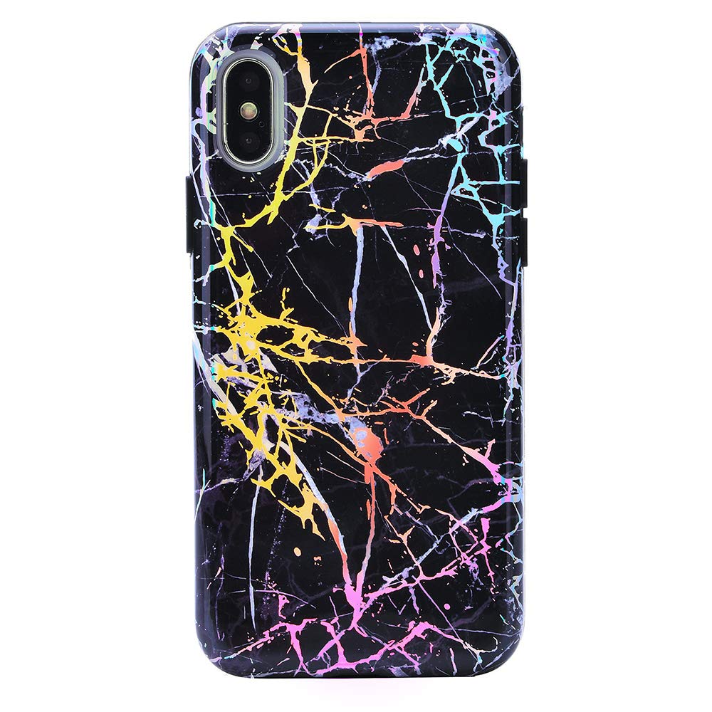 VELVET CAVIAR for iPhone X Case and iPhone Xs Case Cute (Holographic Black Marble)