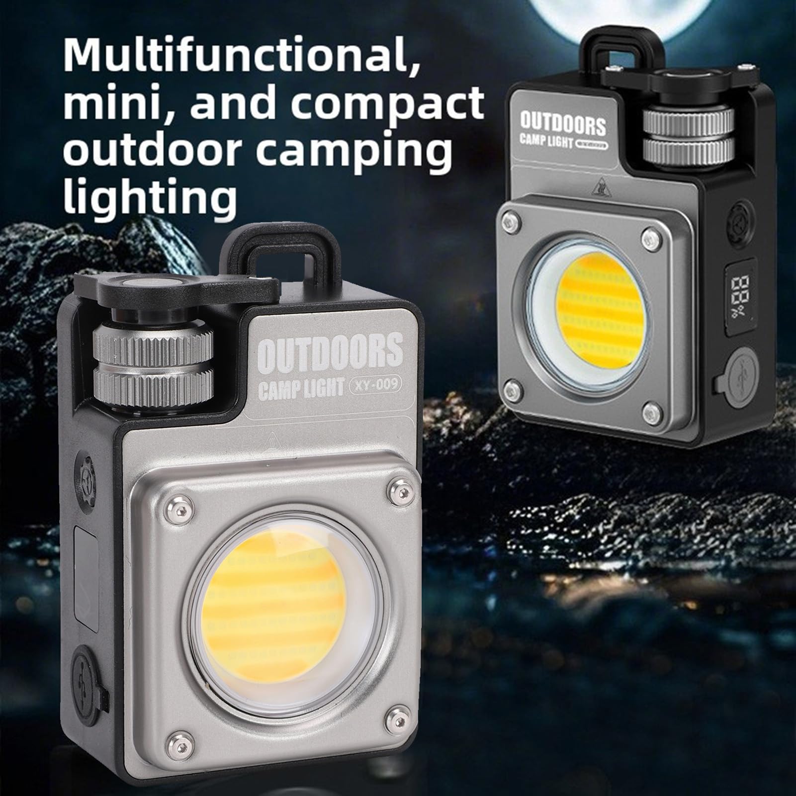 Cryfokt Tragbare Campinglampe mit Magnetfuß 3500LM (SILVER)