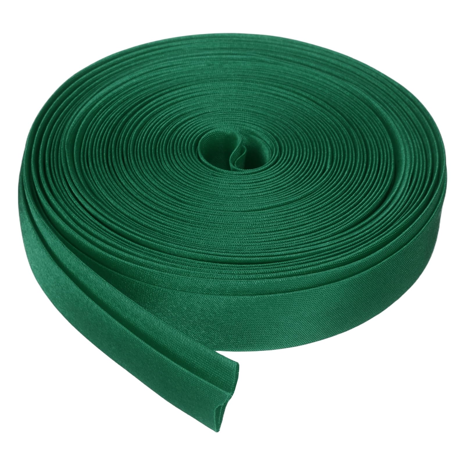 sourcing map Double Fold Bias Tape for Sewing, 5/8 Inch x 5.5 Yards Satin Bias Binding Tape Continuous Bulk for Quilting Blanket Binding Seaming Hemming Fabric Piping DIY Craft, Dark Green