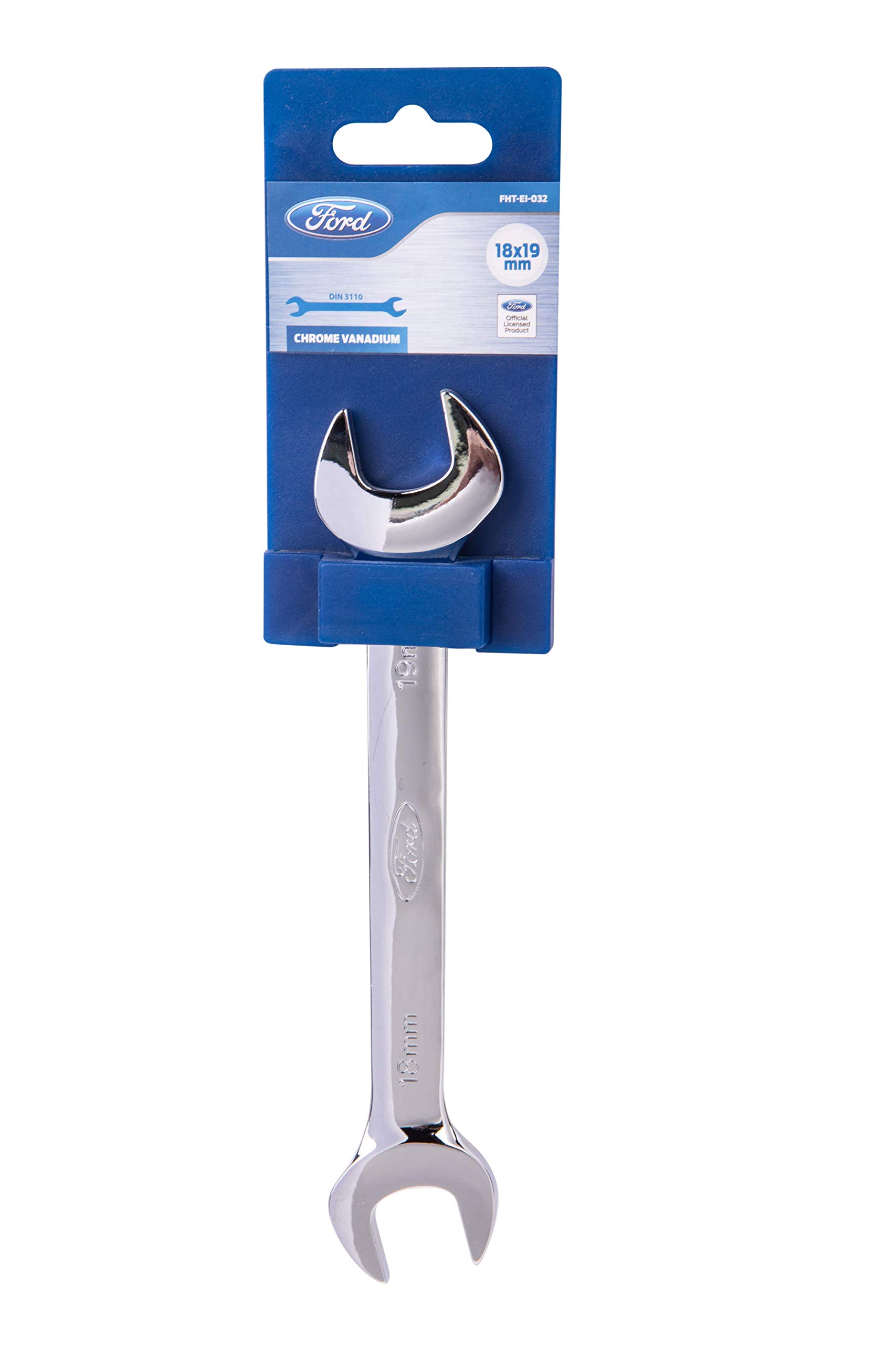 Ford Tools FHT-EI-032 Chrome Vanadium 18x19 mm Double Open Metric Spanner