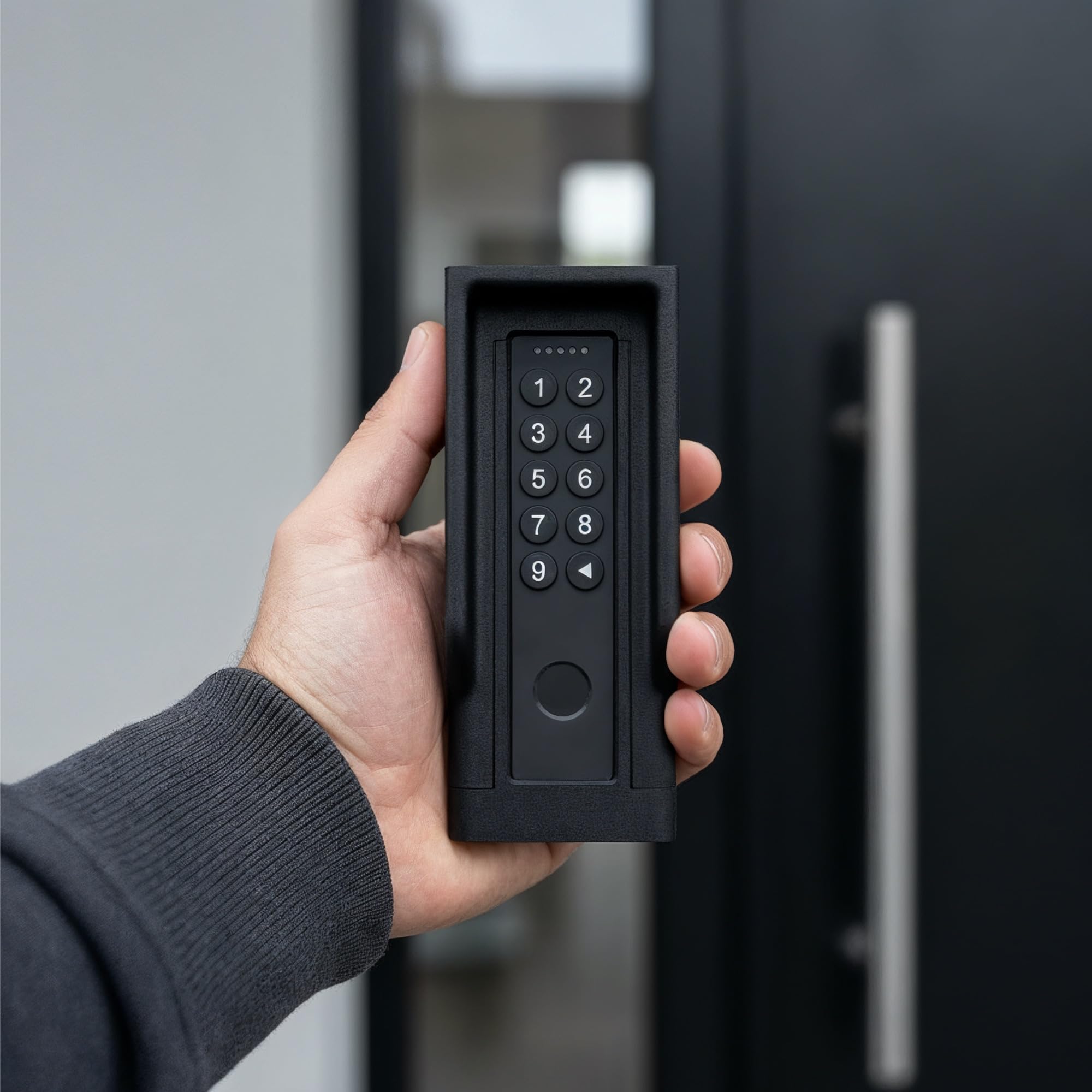 Support mural adapté au Nuki Keypad 2 - Accessoire pour serrure connectée - Cadre pour lecteur d’empreintes pour entrée intelligente - Noir