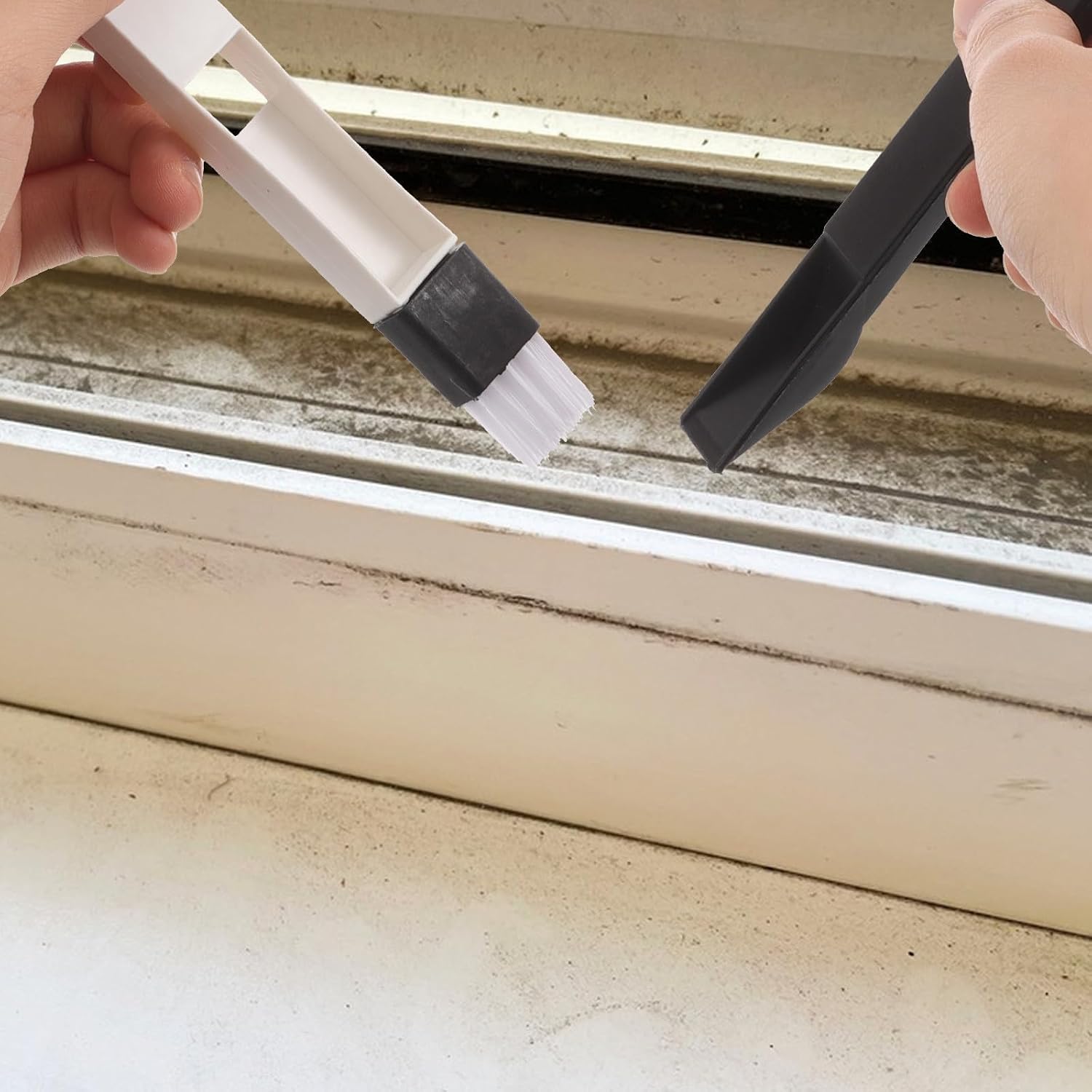 4 Pack Window Groove Cleaning Brush Plastic Handheld Crevice Tool