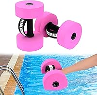 Vista 7 de Hikeen Mancuernas de ejercicio acuático con 4 pesas de espuma EVA de alta densidad para piscina, resistencia a la piscina, para aeróbic acuático
