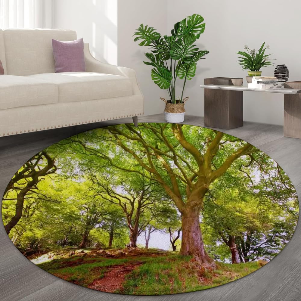 Tapis de sol forêt 3D antidérapant pour salon et chambre
