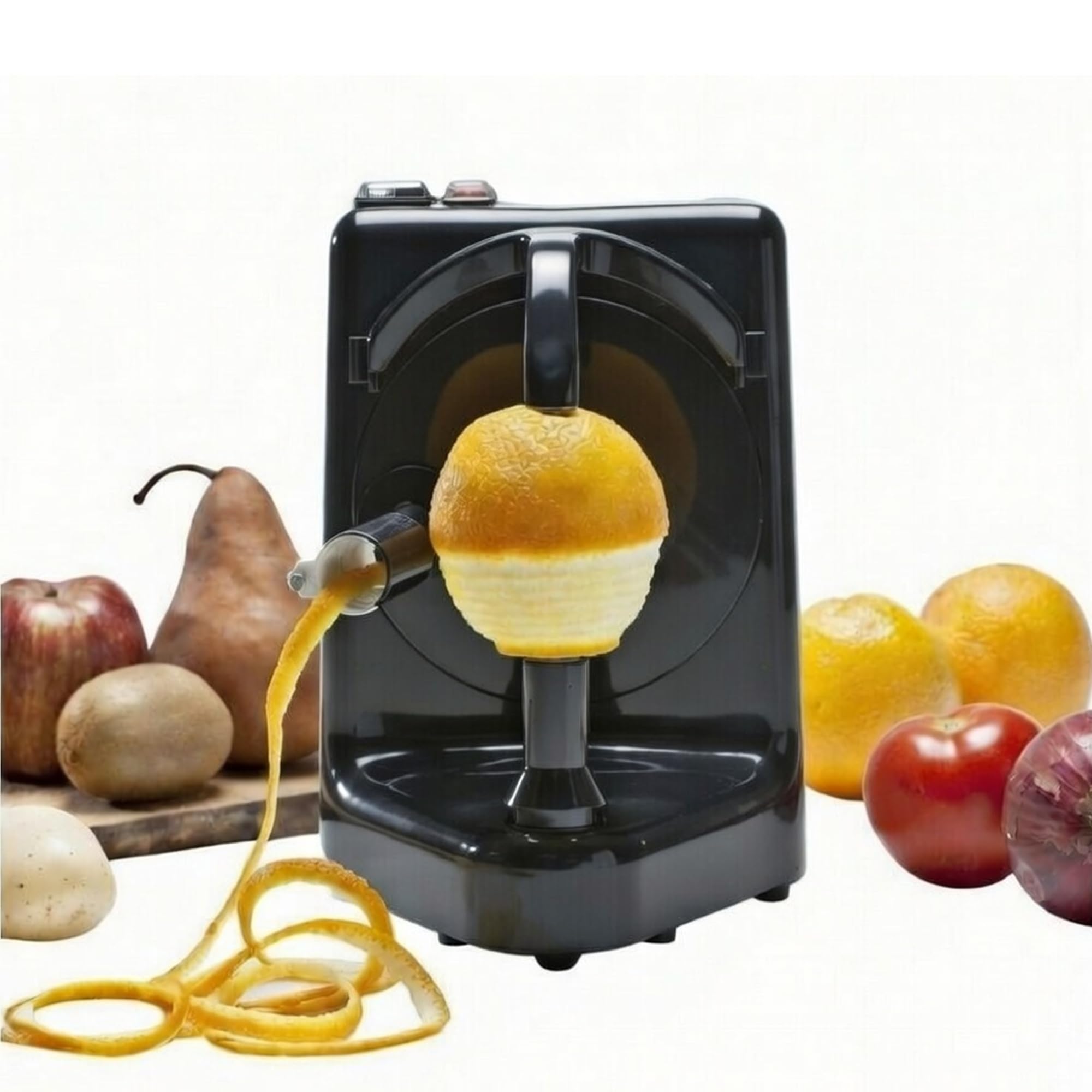 Pelamatic Orange Peeler Profesional - Pelador electrico de patatas, naranjas, tomates, kiwis, melocotones y demas frutas o verduras cuchilla acero inoxidable, 2026 (Negro)