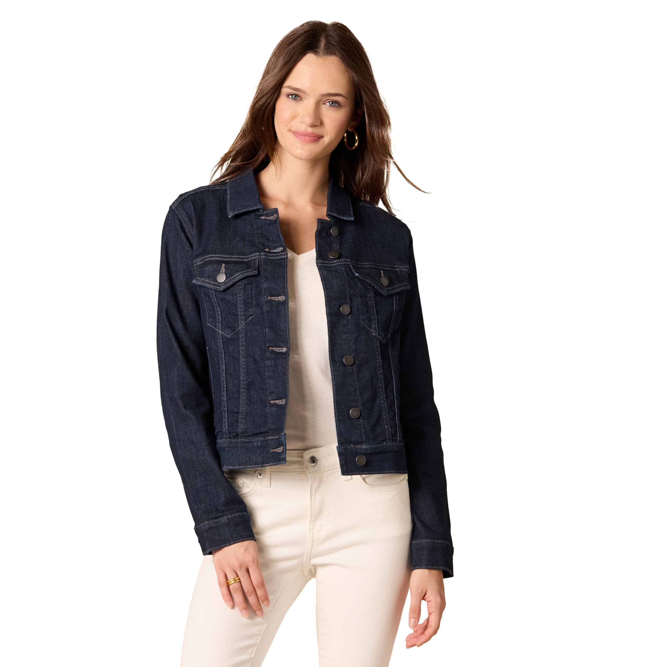 Amazon Essentials Women's Regular-Fit Denim Jean Jacket (Available in Plus Size)