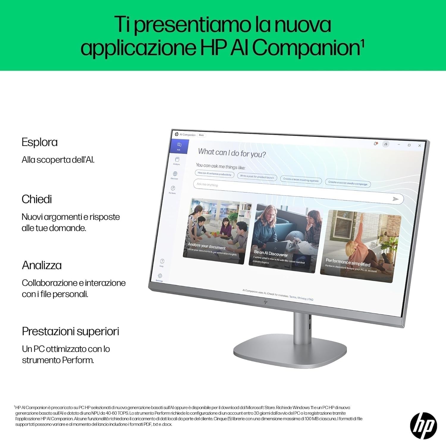 HP Omnistudio X 27-cs0000sl All-in-One, Intel Core Ultra 5-125H, Intel Evo, RAM 16GB DDR5, SSD 1TB, Display 27” IPS FHD Antiriflesso, 5MP IR Privacy Cam, Non è Touch, Windows 11, Grigio