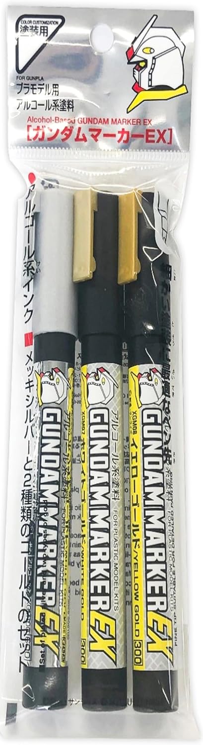 XGMS100 Gundam Marker EX Plated Silver & 2 EX Gold