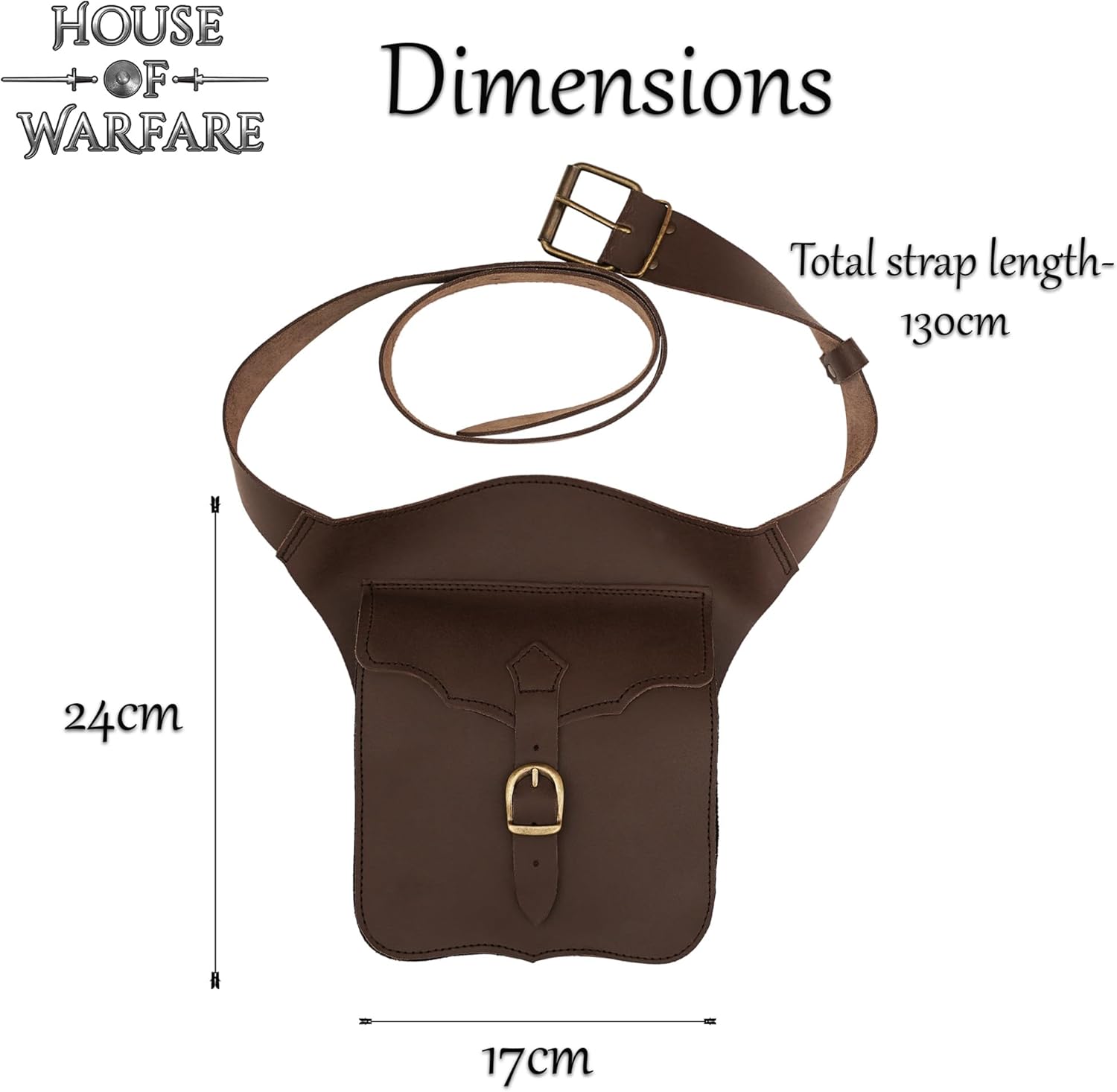 Full Grain Leather Belt Bag for Men & Women | Handmade Medieval LARP Pouch with Buckle for Cosplay & Renaissance Fair (Satchel Bag) - Image 4