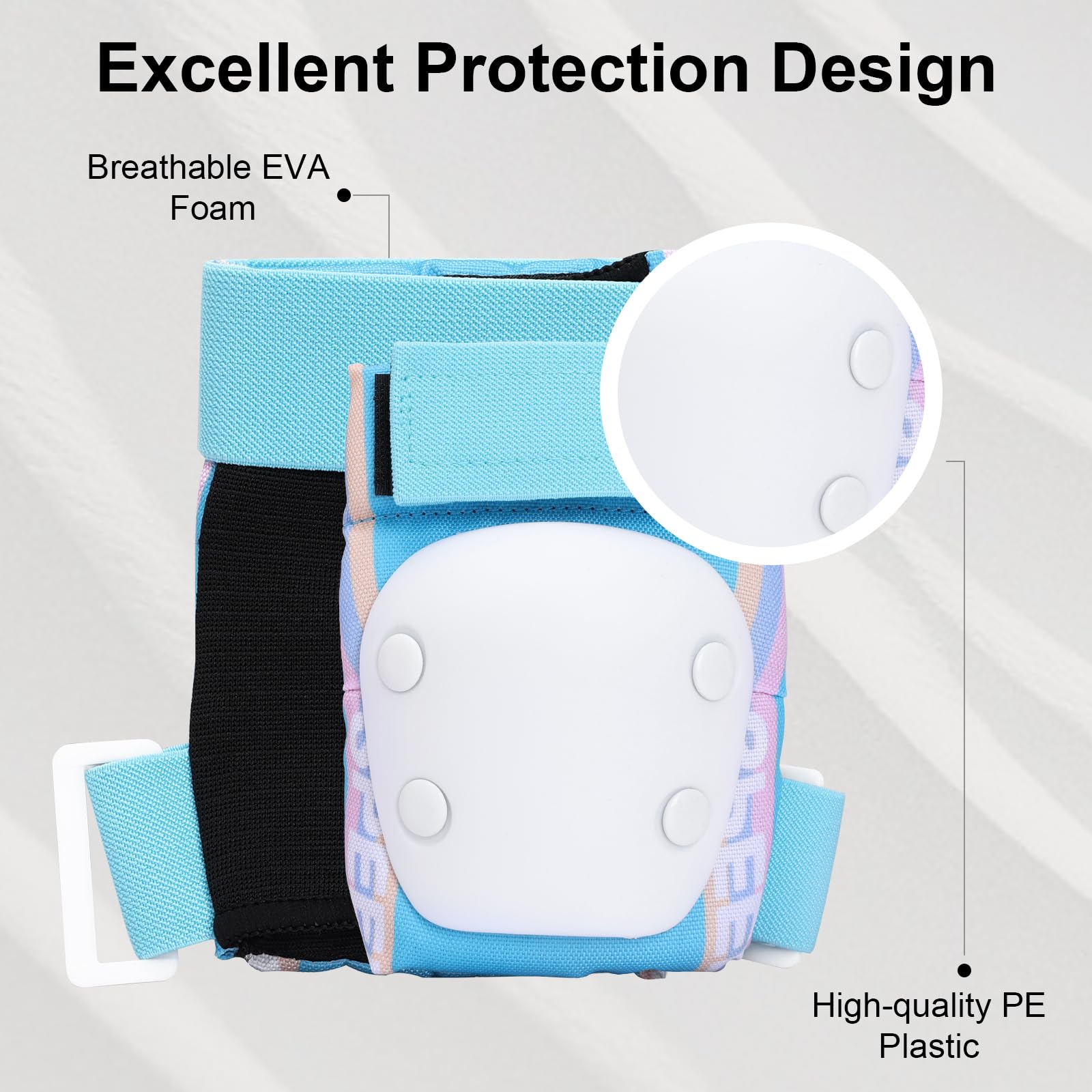 Casco da Bici per Bambini per Bambini di Età Ccompresa tra i 3 e gli 8 anni,Set di Protezioni Sportive Leggere con Ginocchiere, Gomitiere e Polsiere per lo Skateboarding/la Bicicletta/lo Scooter